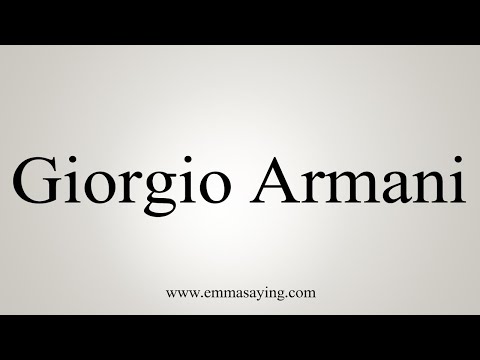 giorgio armani pronunciation