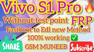 Vivo S1 PRO Code FRP Without Test Point Without Opening New Easy Method vivofrp s1profrp