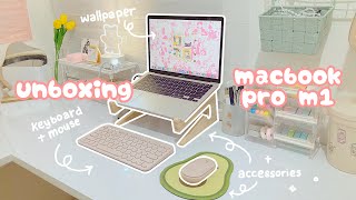 macbook pro m1 2020 🥑: unboxing, set up, accessories, & wallpaper + folder icon tutorial
