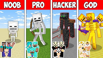 Minecraft - NOOB vs PRO vs HACKER vs GOD : MUTANT SKELETON FAMILY in Minecraft Animation
