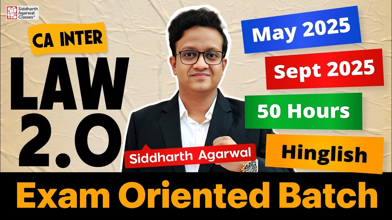 Exam Batch (50 Hours) CA Inter Law New Live batch | May 2025 & Sept ...