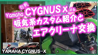 【YAMAHA CYGNUS-x #6】勁戰　吸気系カスタムの紹介とKNエアクリーナー交換　シグナスｘ　日常整備記録♪　#勁戰 #CYGNUSx