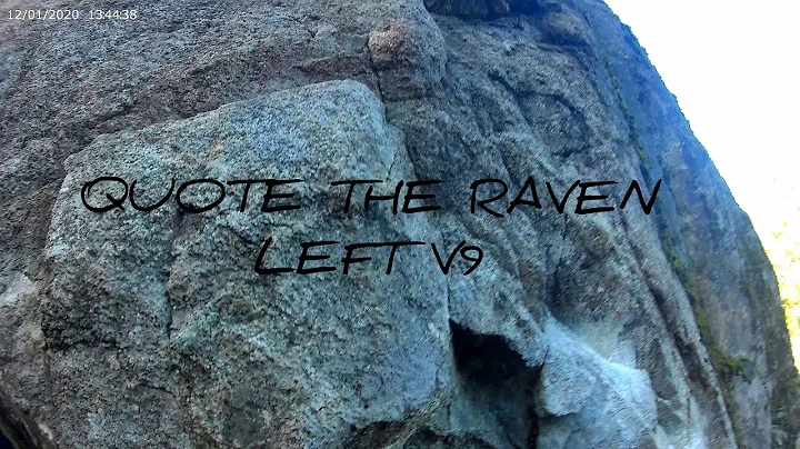 Quote The Raven left v9 at the Millstream Boulders...