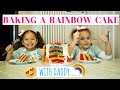 BAKING A RAINBOW CAKE WITH DADDY