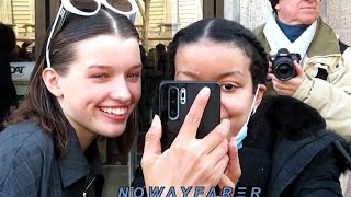 Ever Anderson (Milla Jovovich's Daughter) with fans @ Paris Miu Miu Show March 8th 2022 08.03.2022