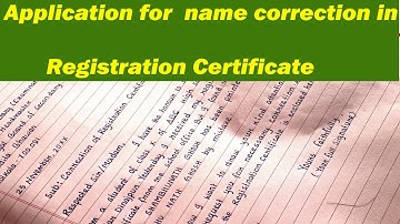Application  to  Deputy Secretary for correction of spelling mistake in Registration Certificate|