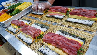 Amazing amount!! Japanese giant seafood sushi Futomaki making - Korean street food