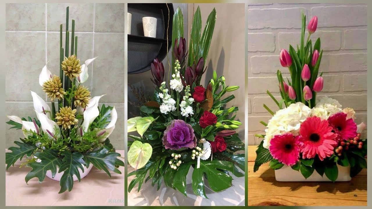 best and most stylish ikebana new Flowers decoration YouTube