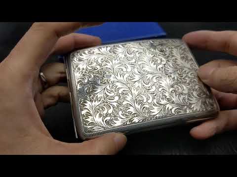 アンティーク　象眼細工　24K & Silver  シガレットケース　日本製 アンティーク 象眼細工 24K & Silver シガレットケース 日本製