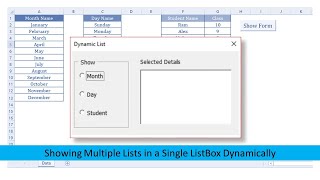 Showing Multiple Lists in a Single ListBox Dynamically - VBA Tutorial