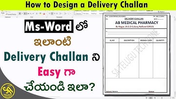 How to make Medical Pharmacy Delivery Challan in Ms Word in Telugu || SA Freshers Adda