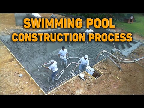 Swimming pool construction process, step by step (Time-Lapse