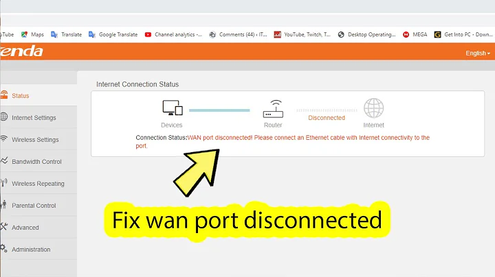 WAN port Disconnected please connect an Ethernet cable with Internet connectivit