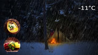 solo 2 days in the Snow (building a simple shelter and a natural fireplace for cooking) by Grɘen Silence 34,749 views 1 year ago 19 minutes