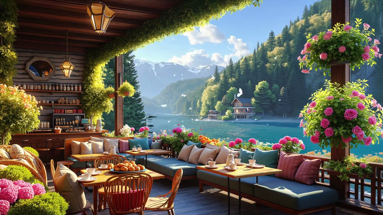 Soft Jazz Instrumentals with Cozy Coffee Shop & Lakeside Vibes | Background Music for Work & Study