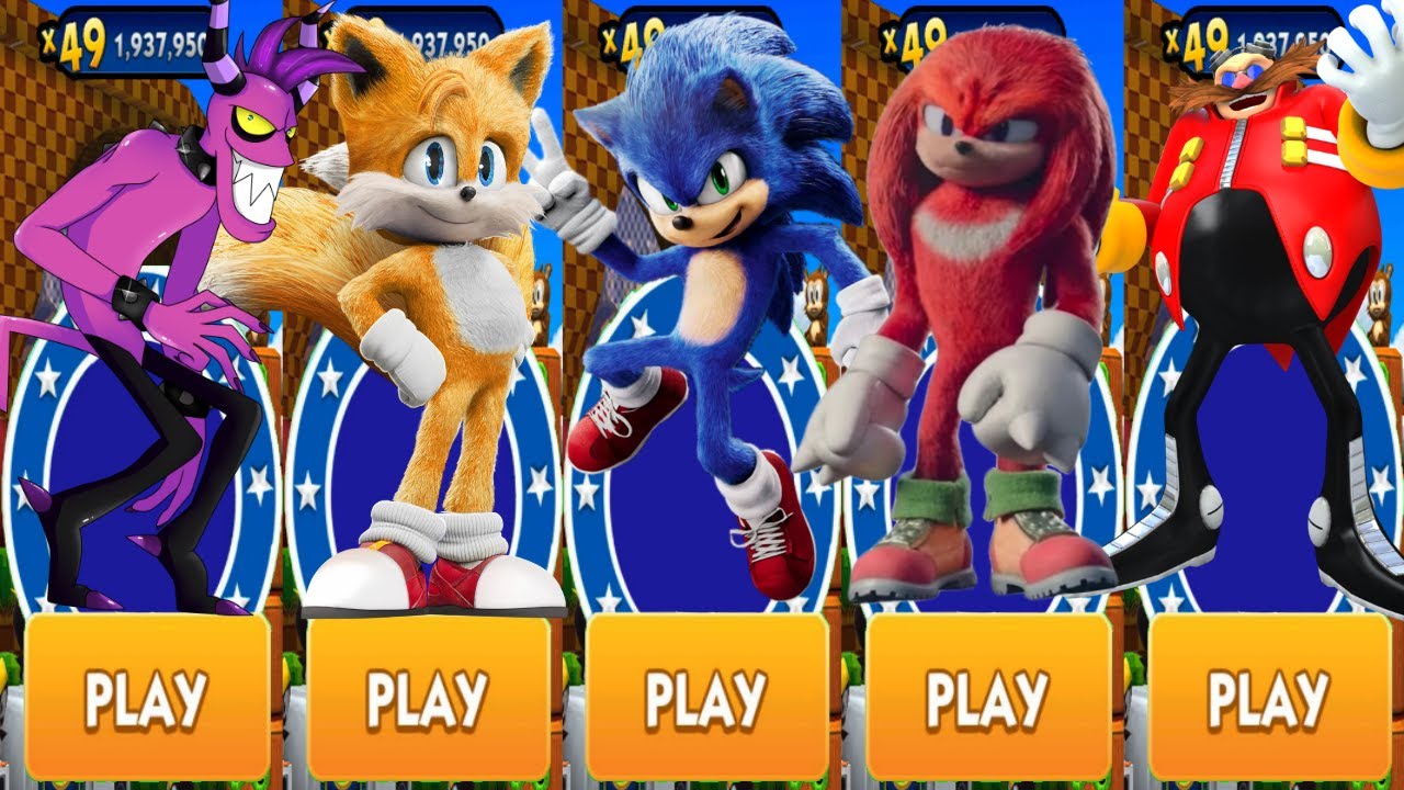 Sonic Dash - Movie Sonic vs Movie Tails vs Movie Knuckles Defeat All ...
