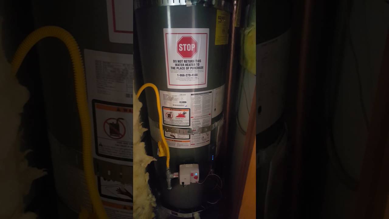 Rheem Water heater vibration - YouTube