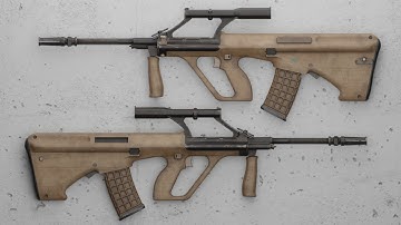 Steyr AUG  Assault Rifle 3D Model