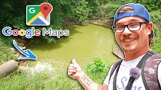 A RARE FISH Was Living In This HIDDEN SPILLWAY!!! (Google Maps Fishing)