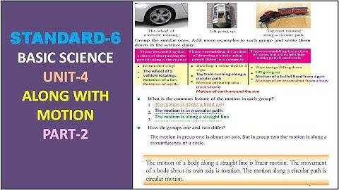 CLASS - 6 | ENGLISH MEDIUM | BASIC SCIENCE | UNIT - 4 | ALONG WITH MOTION  | PART - 2