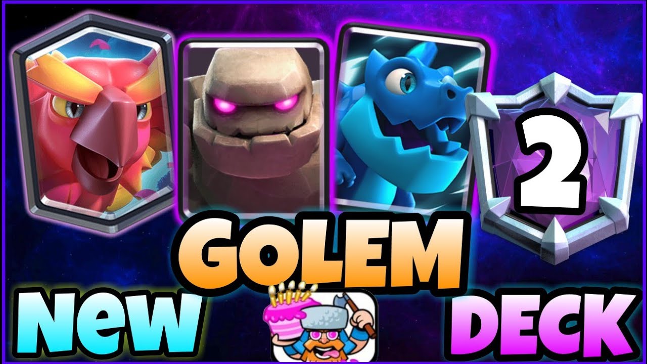 2 DECK in the WORLD! New Powerful Golem Deck — Clash Royale 