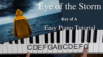 Eye of the Storm  -Bryan Fowler~Ryan Dale Stevenson (Key of A)//EASY Piano Tutorial