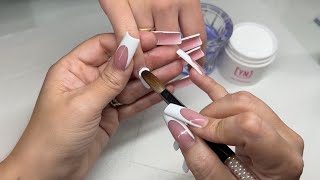 Acrylic Nails Tutorial | White With Platinum Glitter