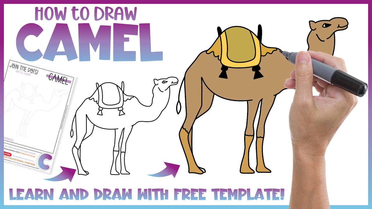How to Draw a camel- Easy Camel Drawing for Kids - Free Dot to Dot 🐫 ...