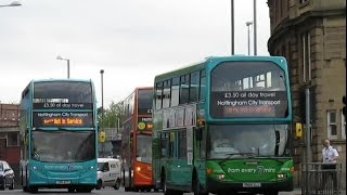 Nottingham City Transport Parliament Street Depot Buses Returning