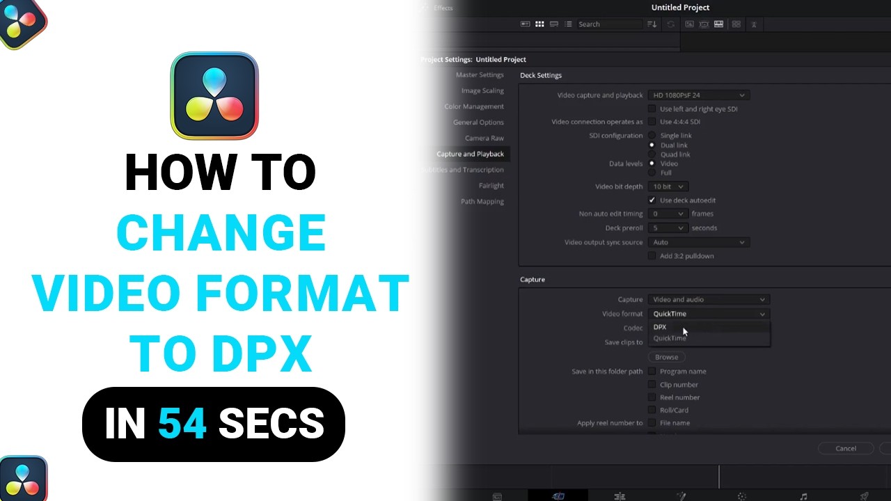 How to Change Video Format To DPX on DaVinci Resolve [NEW] - YouTube