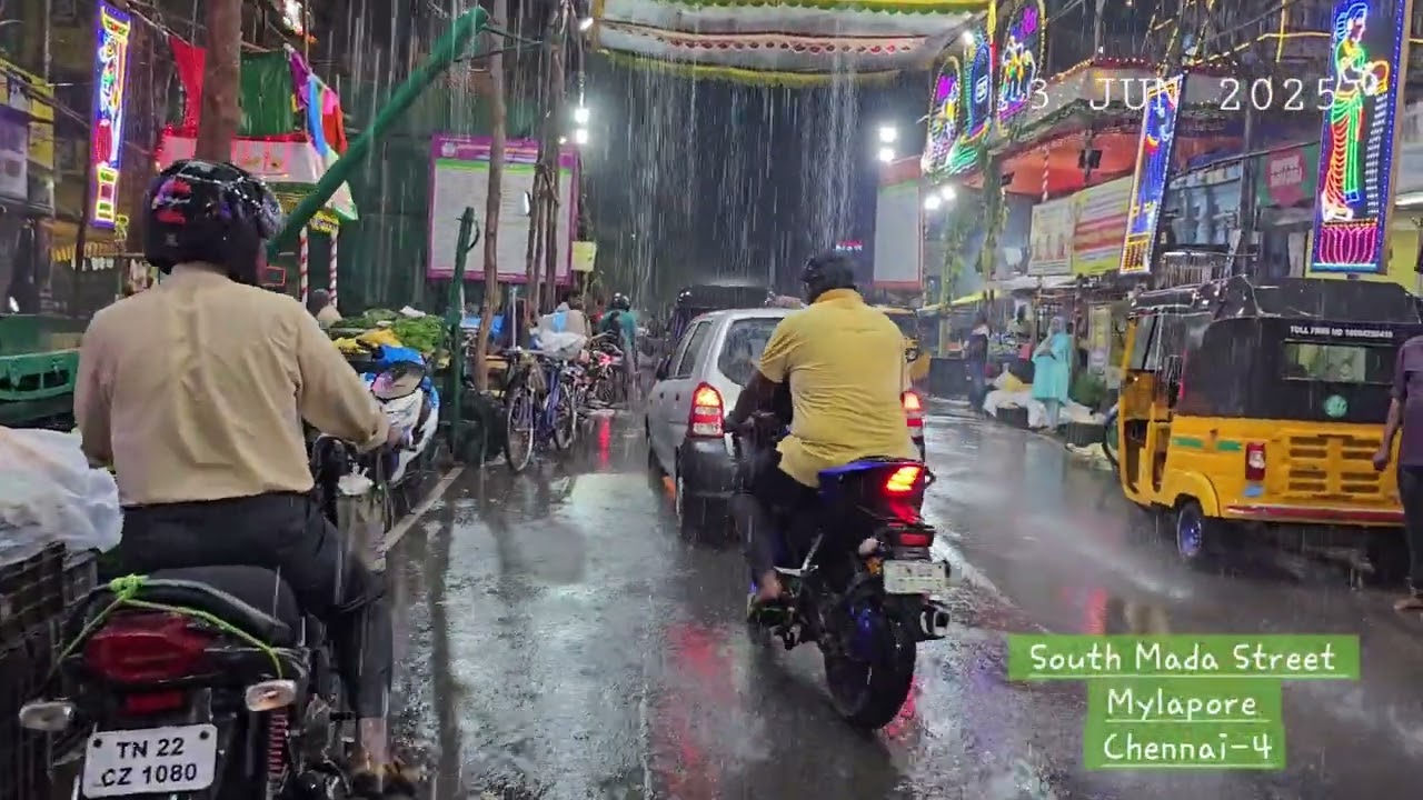 Walking Tour - Rain walk in Streets of Mylapore | Chennai | 03 June 2025