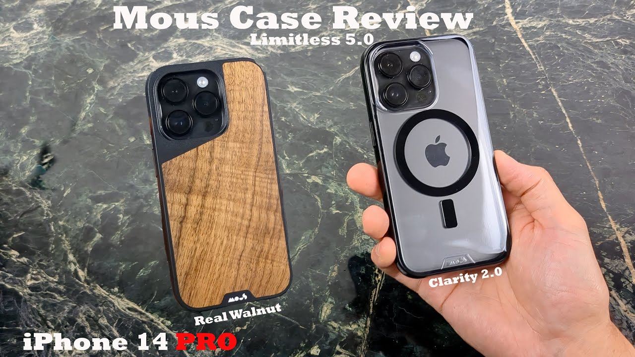 iPhone 14 Pro MOUS Limitless 5.0 Walnut Case & Clarity 2.0 Case