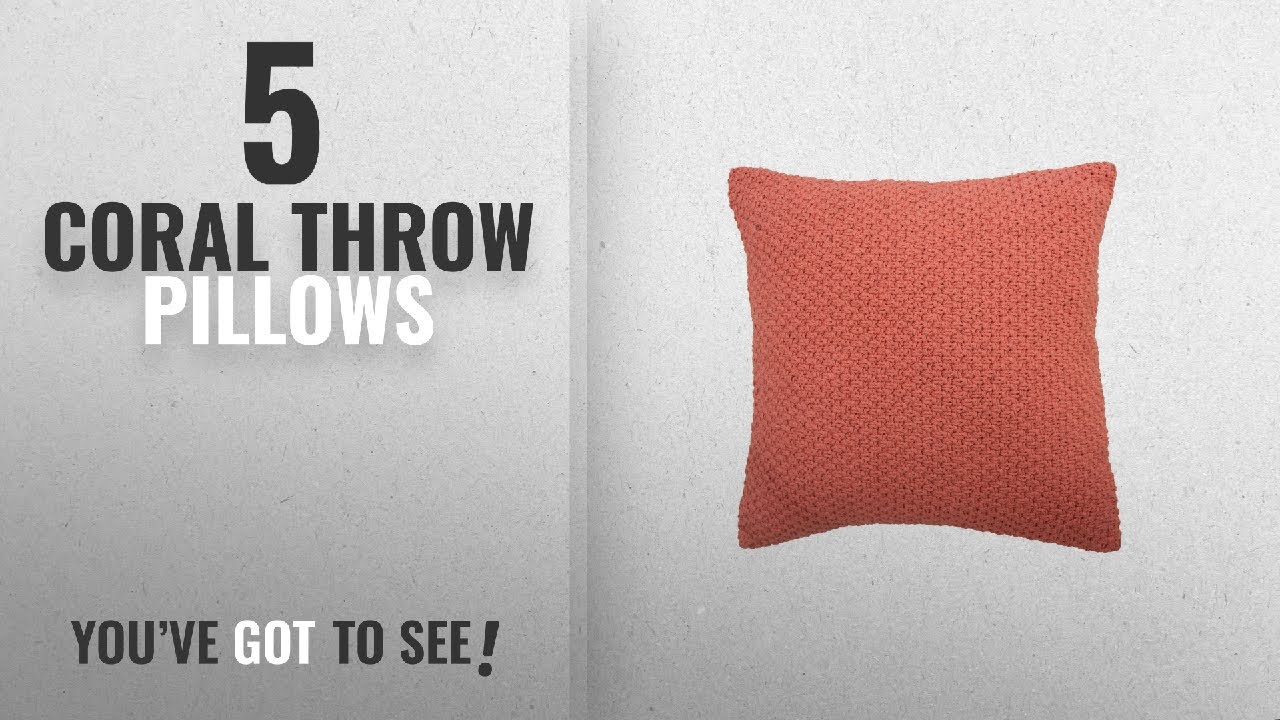 Top 10 Coral Throw Pillows [2018]: Boho Living Kelsey Decorative Pillow, Coral