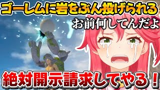 ゴーレムに岩をぶん投げられブチ切れて開示請求をチラつかせるみこちｗ【ホロライブ/さくらみこ/切り抜き】