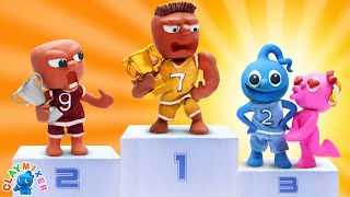 CRAZY TINY Shocked PEOPLE In The Sports Festival | Stop Motion Cartoon By Clay Mixer Friends