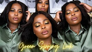 *detailed* Glowy Skin Work - Spring/Summer Sultry Green Makeup Look 2021