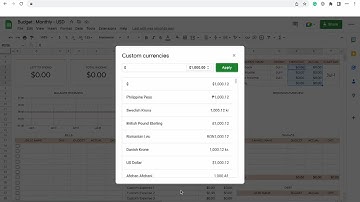 How to change currency - Budget Google Sheets
