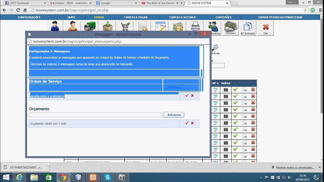 Gestor O.S Pro - configurações - YouTube