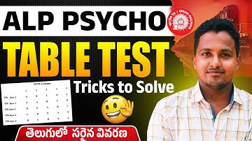 | RRB ALP Psycho | Table Test Probelms |  #alppsychotest #psychotest #alp_psycho #cce