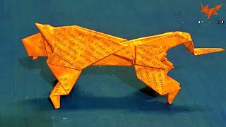 🐅 Cómo Hacer un TIGRE DE PAPEL de Nivel 2 - Origami Paper Tiger - Tigre Origami 🐅
