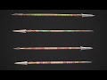 Medieval Wooden Spear Lance 3D Model of Weaponry Weapons Polearms Game Dev Colors Pack