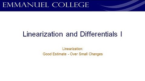 Differential Calculus - 3.9 Pt. 1 (Linearization and Differentials)