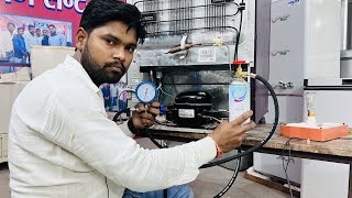 How To gas Fill in Invarter type Refrigerator R600 Gas charging in hindi