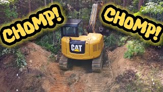 CHEWING OUT A NEW ROAD, CAT 308 STYLE!!!