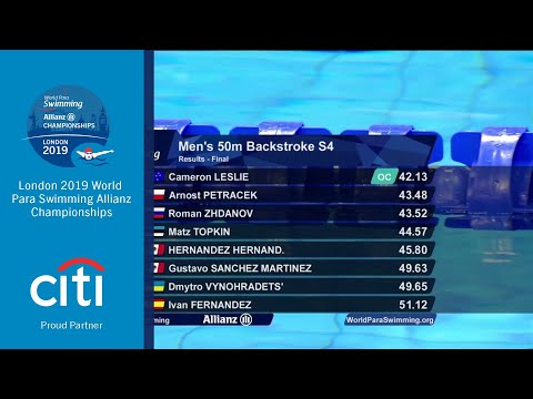 Men's 50m Backstroke S4 Final | London 2019