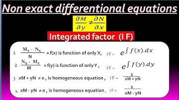 2.Rules to find Integrated factor for non exact differential equations all 4 types in hindi