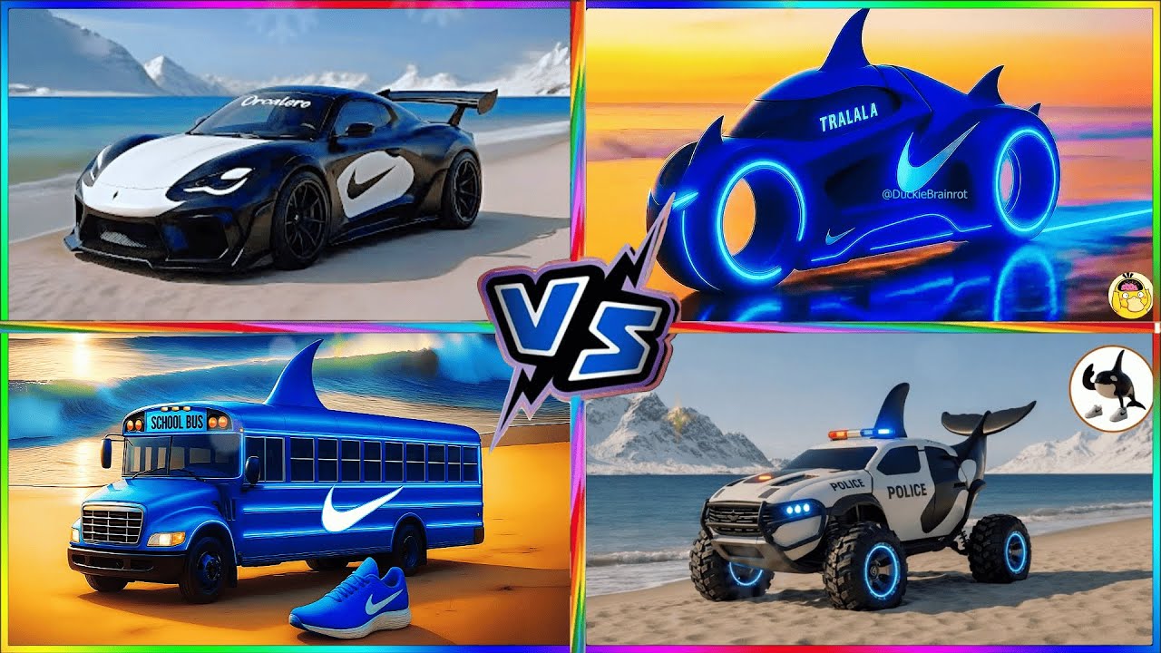MEGA SHARK 🚨 vs POLICE 🚓 vs FIRE TRUCK 🚒 | Tiles Hop EDM Rush