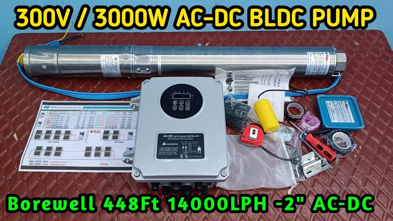 300V 3000W AC-DC Submersible Solar Pump Review  Tamil | Bldc Solar Water pump | SP Electronics