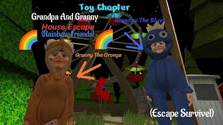 Gra Grandpa And Granny House Escape (Toy Chapter) Rainbow Friends Mod! (Good Ending)🔵🟠🌈🏭 screenshot 4