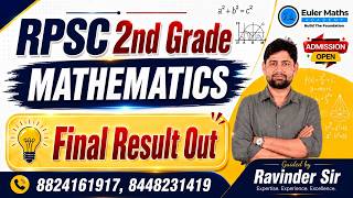 RPSC 2nd Grade | Mathematics | Final Result Out !!